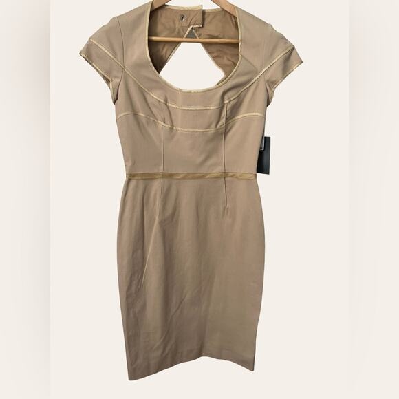 Zac Posen Khaki Eclipse Sheath Cocktail Dress Size 6 - Picture 5 of 16